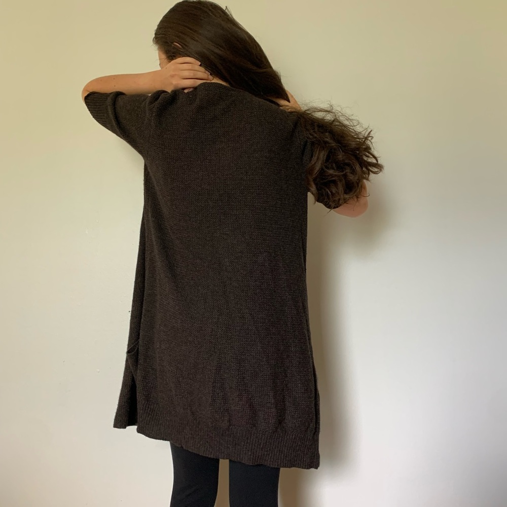 Espresso Eileen Fisher Wool Blend Cardigan - Picture 7 of 7